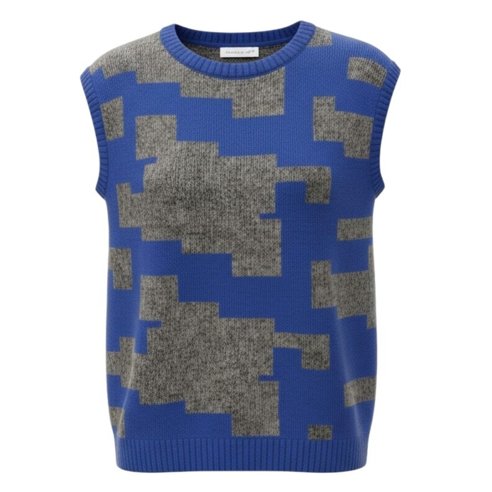 Jason Maxwell Sweater Wool‎ Blend Sz Sm Vest  Blue Gray Sleeveless Knit Pullover